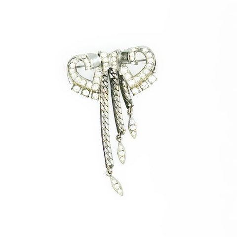 Vintage Art Deco Bow Brooch with Dangles - Lamoree’s Vintage