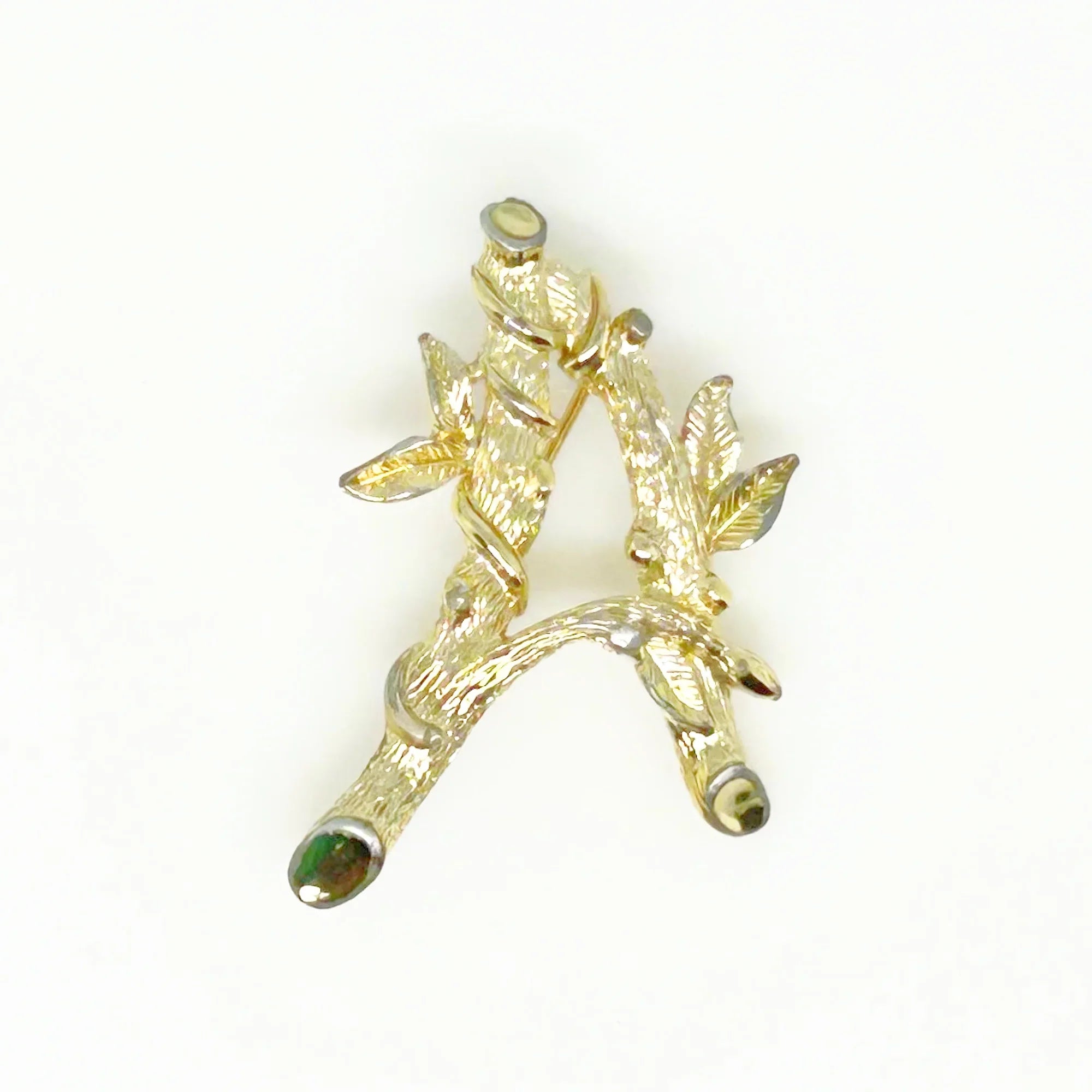 Sarah Coventry Initial "A" Vintage Brooch (1964) - Showcase timeless style with this gold-toned bamboo-look initial brooch. Signed SarahCov and measures 2". Shop now!