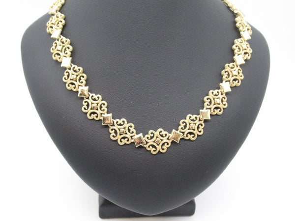 Intricate Vintage Gold Tone Necklace Choker by Avon - Lamoree’s Vintage