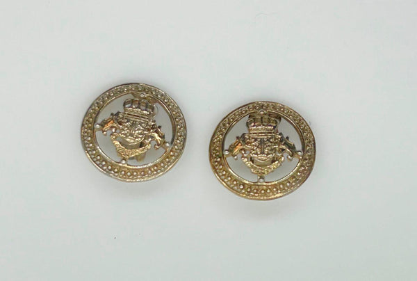 Ivana Coat of Arms Heraldic Clip On Earrings (1990s) - Lamoree’s Vintage