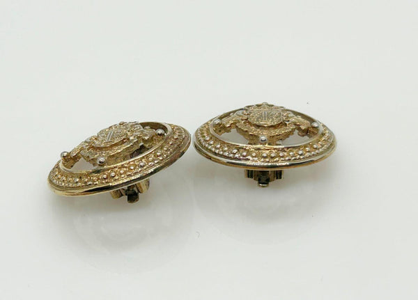 Ivana Coat of Arms Heraldic Clip On Earrings (1990s) - Lamoree’s Vintage