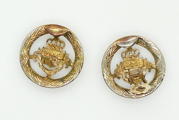 Ivana Coat of Arms Heraldic Clip On Earrings (1990s) - Lamoree’s Vintage