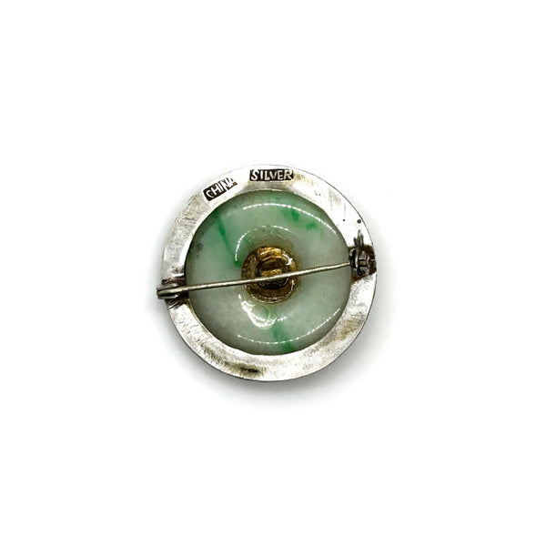 The shades of this vintage Chinese sterling silver and jade filigree brooch are perfect for spring and summer.