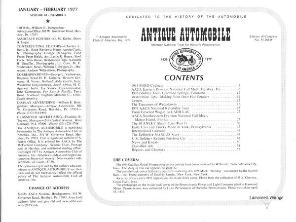 Get a glimpse of the past with our January February 1977 issue of Antique Automobile Magazine.