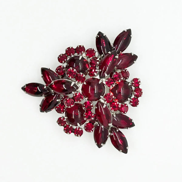 Vintage Juliana Luscious Red Cabachons Brooch