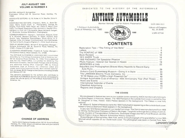 Antique Automobile Magazine July August 1980