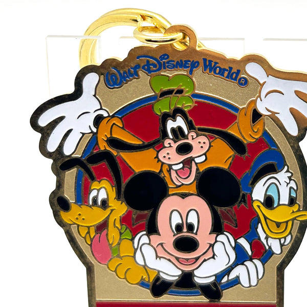 Vintage Walt Disney World You're Special enamel keychain featuring Mickey Mouse, Goofy, Pluto, and Donald Duck with a personalized Kathy nameplate