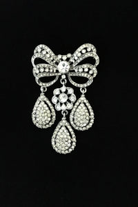 Kenneth Jay Lane Three Drop 18th Century Style Crystal Brooch - Lamoree’s Vintage