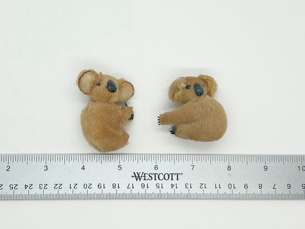 Set of Two 1970s Vintage Tiny Koala Bear Pencil Hugger Clips