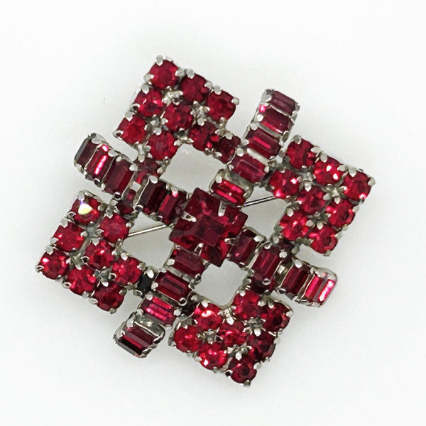 Vivid Red Brooch by Kramer of New York