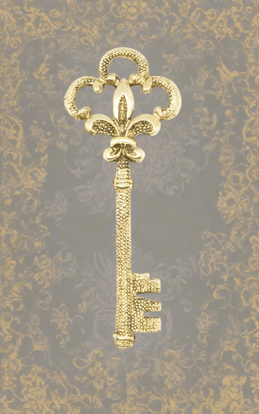 Large Detailed Vintage Fleur De Lis Key Brooch - Lamoree’s Vintage