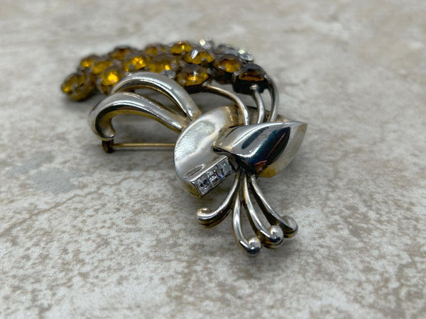 Large Vintage Golden Flower Brooch - Lamoree’s Vintage