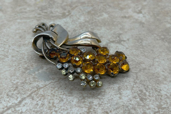 Large Vintage Golden Flower Brooch - Lamoree’s Vintage