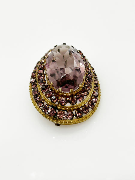 Vintage Lavender and Purple Layered Brooch