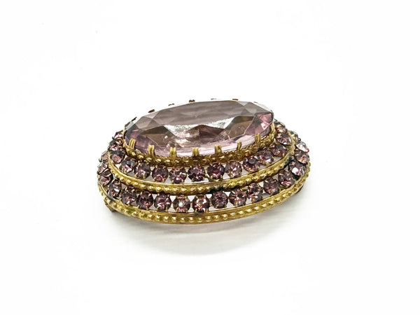 Perfect for collectors seeking distinctive vintage brooches: our Vintage Lavender and Purple Layered Brooch provides timeless elegance and a bold statement. Shop today!