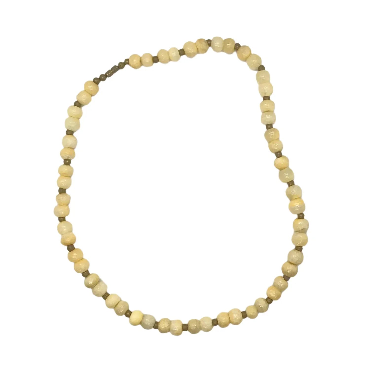 Vintage Glass Beads in Pale Lemon