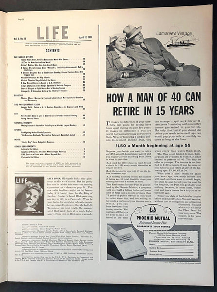 Life Magazine April 17, 1939 - Lamoree’s Vintage