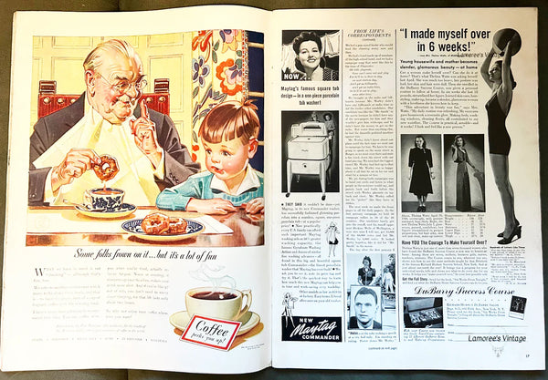 Cover: Gary Cooper; features include : Parents wage tug-of-war for custody of daughter Jacqueline Long. Actress June Preisser tries a milk bath, a campaign button fad sweeps the country. There's a feature on the world's largest car ferry. Playwright Robert Sherwood urges an English-speaking union. The war moves into Africa as Japan, Italy and Germany unite against the United States. Photo essay - the bombing of London. Mississippi gets new electric chair.