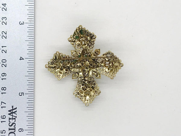 Lisner Vintage White Rhinestone Cross Brooch - Lamoree’s Vintage