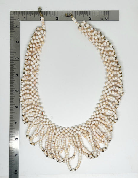 Vintage Pinkish Shell Draped Necklace