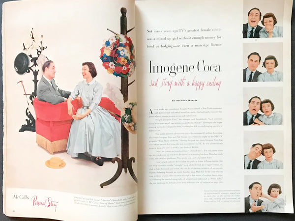 Delve into this captivating vintage McCall's magazine, a treasure trove of articles, engaging features, and inspiring patterns. The cover highlights several articles, including "We Bought a Black-Market Baby," "Over 150 Wonderful Christmas Gifts," and "The Strange Story of Imogene Coca."