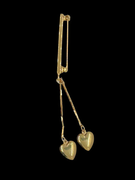 Napier Double Dangling Heart Vintage Pin