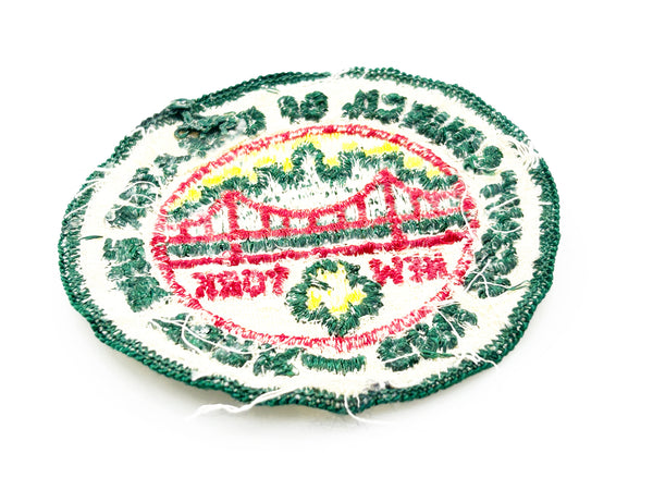 Embroidered patch with 'Girl Scout Council of Greater New York' logo on a white background