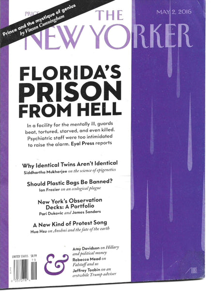 New Yorker magazine, May 2,2016 Prince