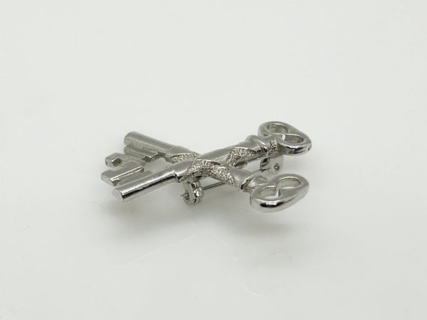 Vintage Silver Crossed Keys Brooch by Ora