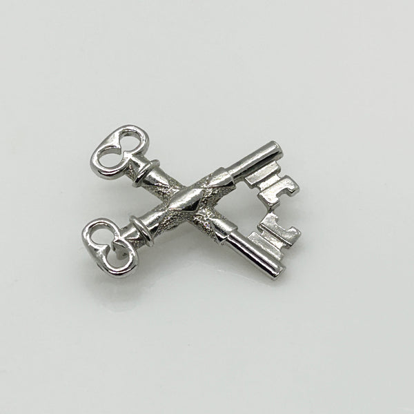 Vintage Silver Crossed Keys Brooch by Ora