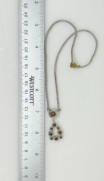 Rhinestone Necklace with Sparkling Open Drop