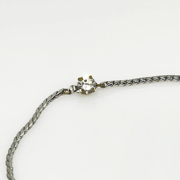 Rhinestone Necklace with Sparkling Open Drop Clasp