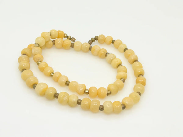 Vintage Glass Beads in Pale Lemon