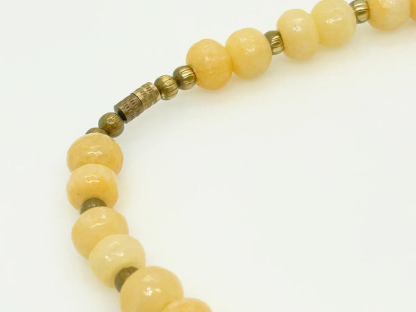 Vintage Glass Beads in Pale Lemon