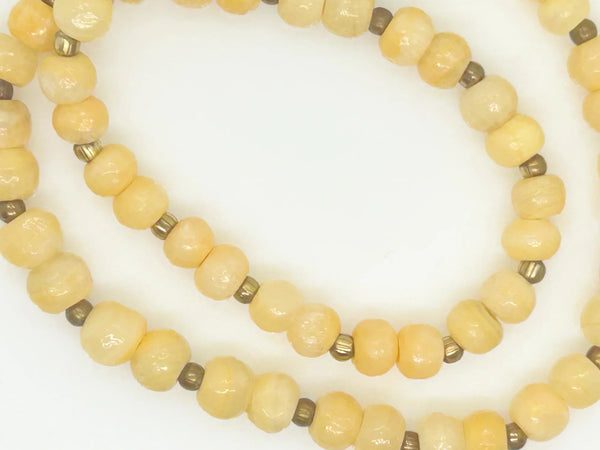 Vintage Glass Beads in Pale Lemon