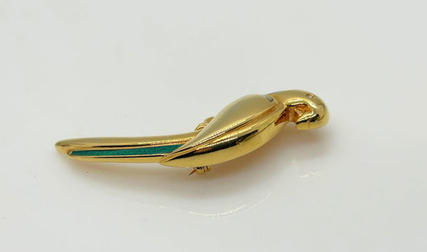 LC Sleek Gold Tone Parrot Brooch