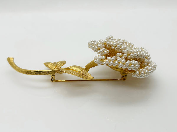 Fabulous Vintage Pearl Studded Flower Brooch