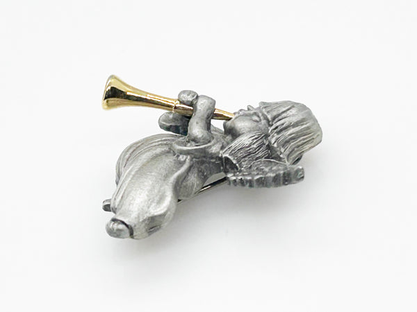 Vintage Two-tone Trumpeting Angel Brooch