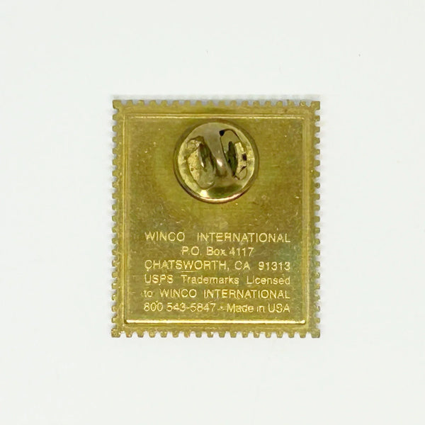  A perfect replica of the 34 cent stamp, reminiscent of a time before Forever stamps, this pin was created by the United States Post Office to showcase and honor our Flag. 