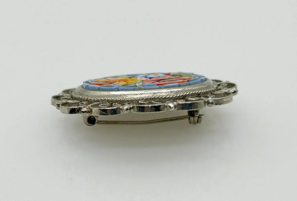 Pretty Vintage Floral Micro Mosaic Vintage Brooch - Lamoree’s Vintage