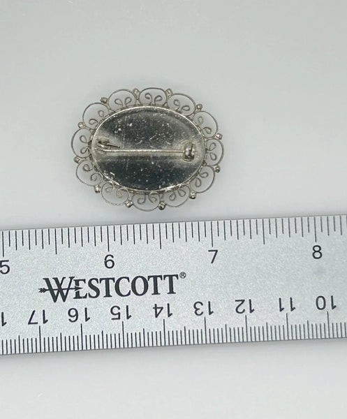 Pretty Vintage Floral Micro Mosaic Vintage Brooch - Lamoree’s Vintage