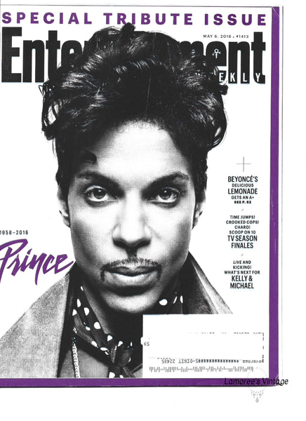 Cover of Entertainment Weekly magazine featuring Prince with a black and white portrait.