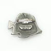 Shop this detailed vintage pewter discus fish pin. Perfect as a lapel or hat brooch for aquarium hobbyists, cichlid owners, and tropical marine life lovers.