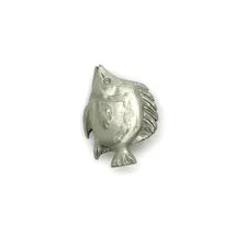 Shop this detailed vintage pewter discus fish pin. Perfect as a lapel or hat brooch for aquarium hobbyists, cichlid owners, and tropical marine life lovers.