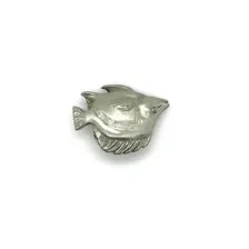 Shop this detailed vintage pewter discus fish pin. Perfect as a lapel or hat brooch for aquarium hobbyists, cichlid owners, and tropical marine life lovers.