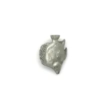 Shop this detailed vintage pewter discus fish pin. Perfect as a lapel or hat brooch for aquarium hobbyists, cichlid owners, and tropical marine life lovers.