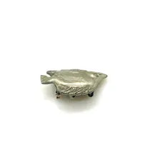 Shop this detailed vintage pewter discus fish pin. Perfect as a lapel or hat brooch for aquarium hobbyists, cichlid owners, and tropical marine life lovers.