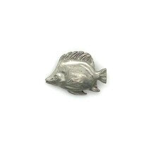 Shop this detailed vintage pewter discus fish pin. Perfect as a lapel or hat brooch for aquarium hobbyists, cichlid owners, and tropical marine life lovers.