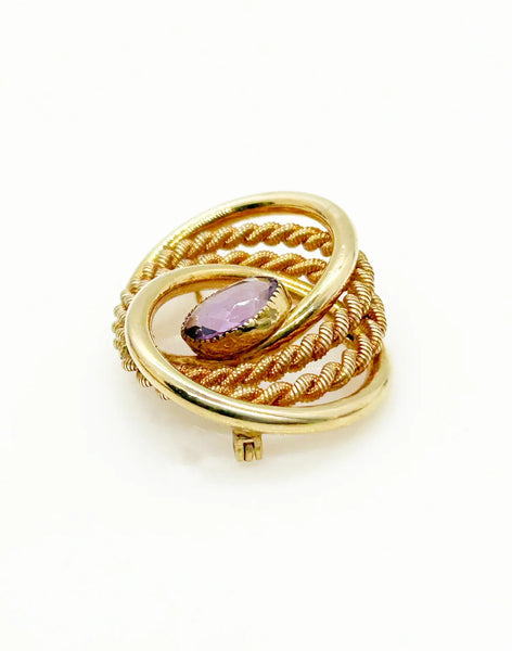 Perfect for vintage jewelry collectors and style lovers: our Vintage Van Dell Brooch With Purple Stone, 1/20th 12K provides timeless elegance. Shop today!
