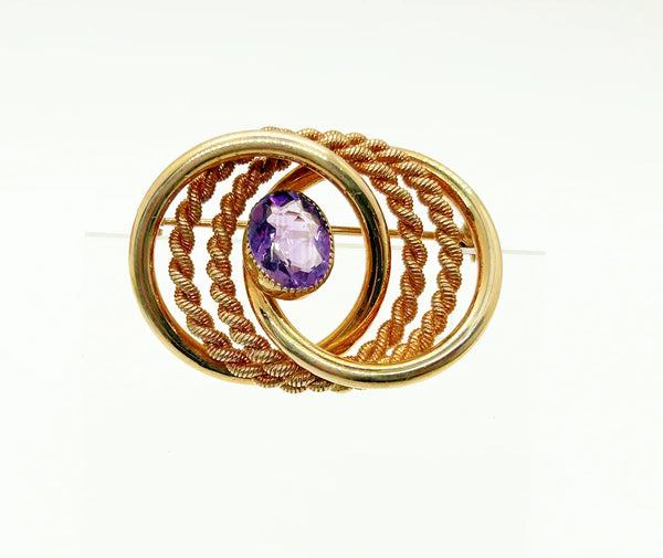 Perfect for vintage jewelry collectors and style lovers: our Vintage Van Dell Brooch With Purple Stone, 1/20th 12K provides timeless elegance. Shop today!
